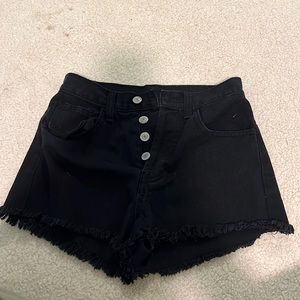 Brandy Melville Black Denim High-Waisted Shorts